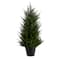 18in. Pre-Lit Cedar Artificial Tree, Warm LED Lights